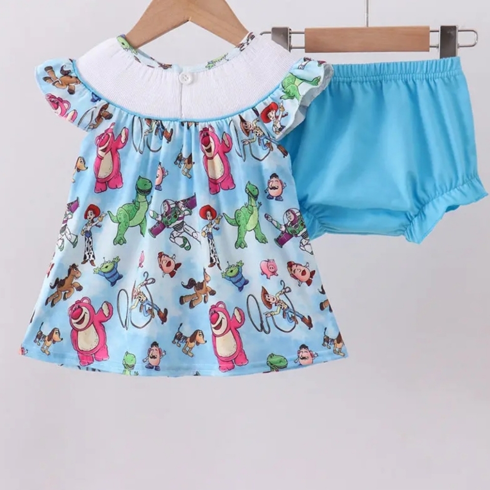 Abby & Evie Toy Story Themed Baby Dress and Bloomers Set Sz 18M - Picture 4 of 4